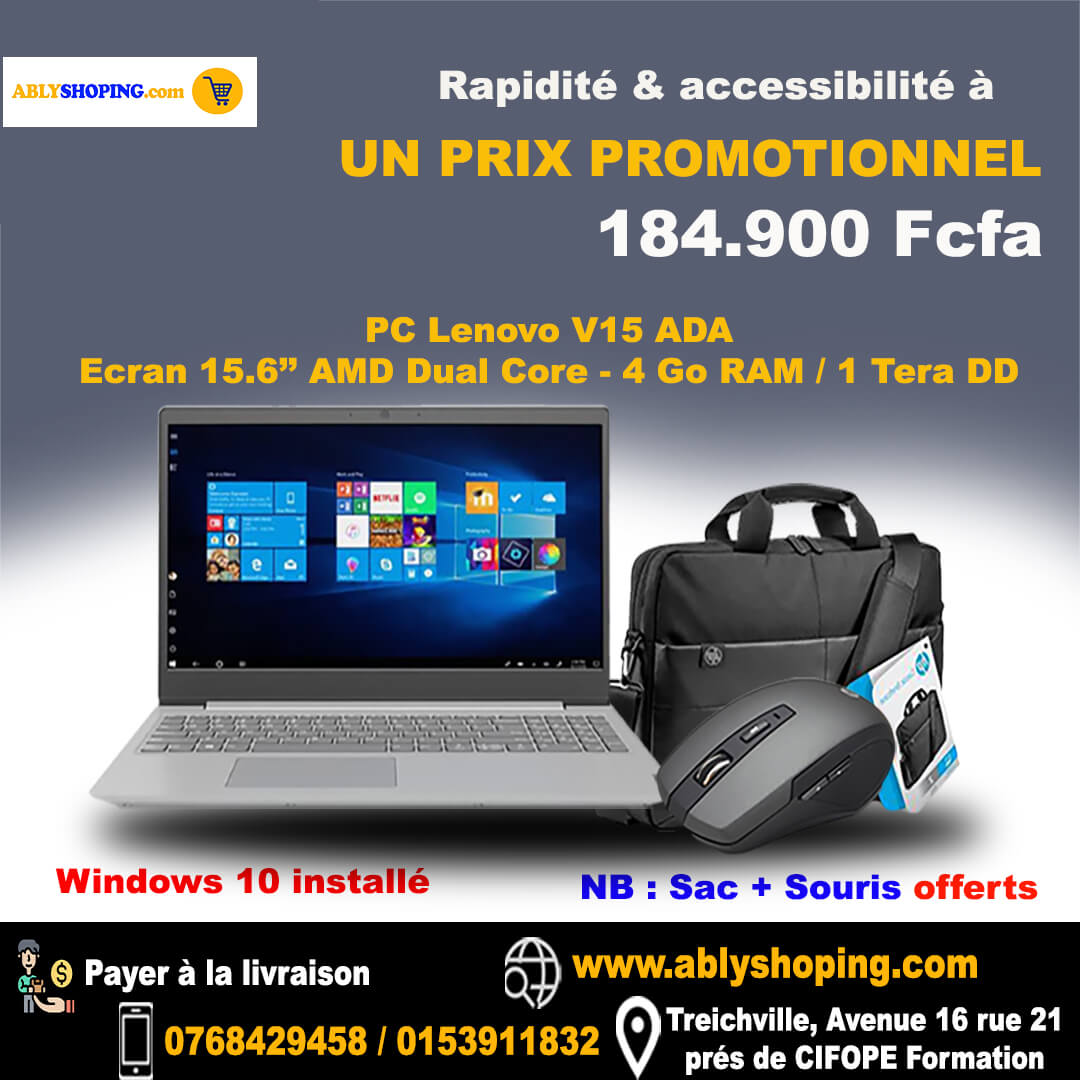 Ordinateur Portable HP 15.6 Pouces Dual Core - 4 Go Ram - 500 Go Disque Dur  - Noir + Souris Offerte