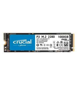 Disque dur interne Crucial P2 CT1000P2SSD8 SSD Interne 1To, Vitesses  atteignant 2400 Mo/s (3D NAND, NVMe, PCIe, M.2)
