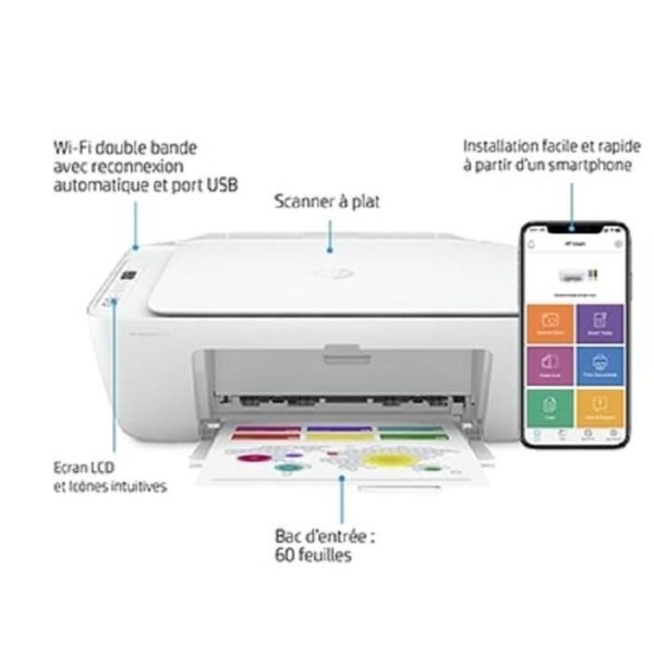 HP Imprimante tout-en-un jet d'encre couleur - DeskJet 2710-2720 - WIFI